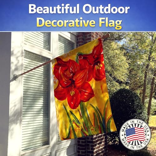 Amaryllis drapeau de maison en toile exclusive Caroline's Treasures