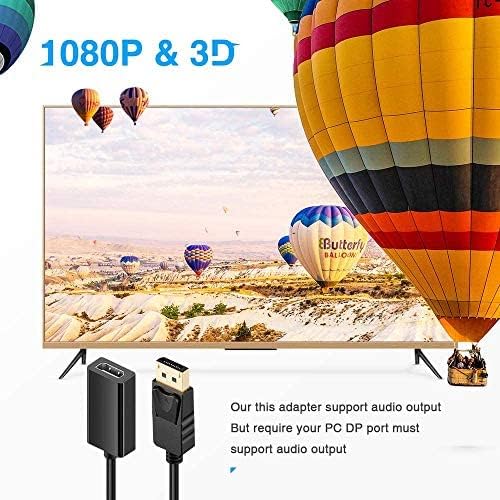 Miniatura 4 de Adaptador DisplayPort a HDMI, portátil, transmite audio y video HD, compatible con conectores chapados en oro de 1920 x 1200  1080 p