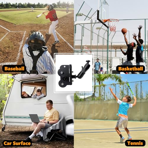 KALCINTY Magnetic Fence Mount for Mevo Camera, Two 1/4" Threaded Points, B Size Ball Head, Aluminum Arm, with Phone Holder, for Recording Baseball and Tennis Game by KALCINTY - Image 8