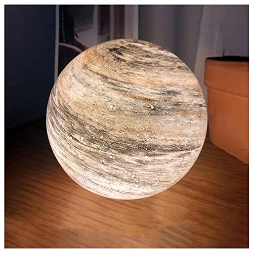 Planeten Lampe Nachtlampe 3D Mondlicht, 16 Farbe LED RGB Sternenhimmel Mondlampe Nachtlicht Schlafzimmer Dekor Moon Light USB Lade Stimmung Licht für Schlafzimmer Geburtstag Weihnachten,Gelb Ø12cm Cover