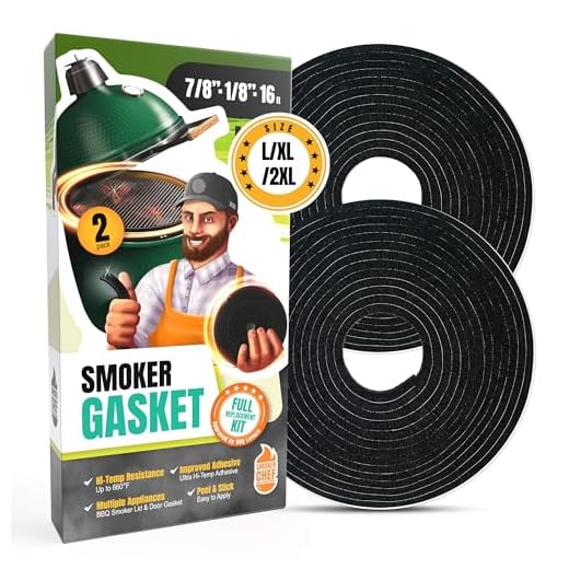 Gasket for Big Green Egg Large/XL/XXL - 2-Pack x 8 FT Smoker Gasket Seal - BGE Gasket 7/8" x 1/8" Felt - Compatible with Big Green Egg - Accessories & Parts for Grill by Smoker Chef