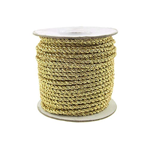 Cable trenzado de 3mm de alta resistencia con detalles de oro en rollo de 25m 2