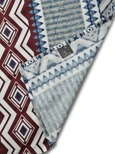 Image of ROSARAHOME 180 TC Microfiber Flat Queen Size Double Bed Bedsheet with 2 Pillow Cover| Bedsheet:240cmx225cm Pillow Covers:45cmx70cm,Ethnic Multicolor