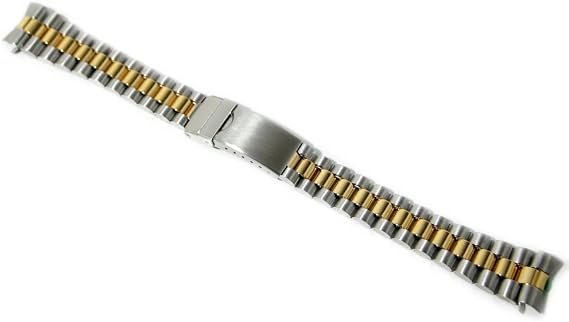 Cinturino orologio president acciaio inox bicolor ansa curva 17mm tipo rolex  watch strap : Amazon.it: Orologi