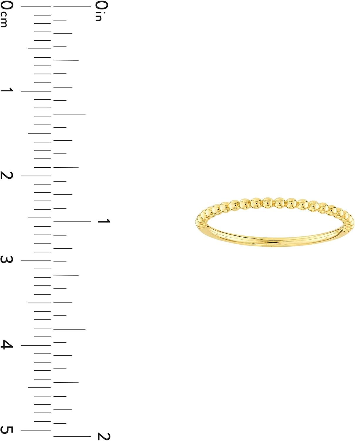 Jewelry Affairs 14k Yellow Gold Beaded Single Row Ring, Gold Beaded Band Ring