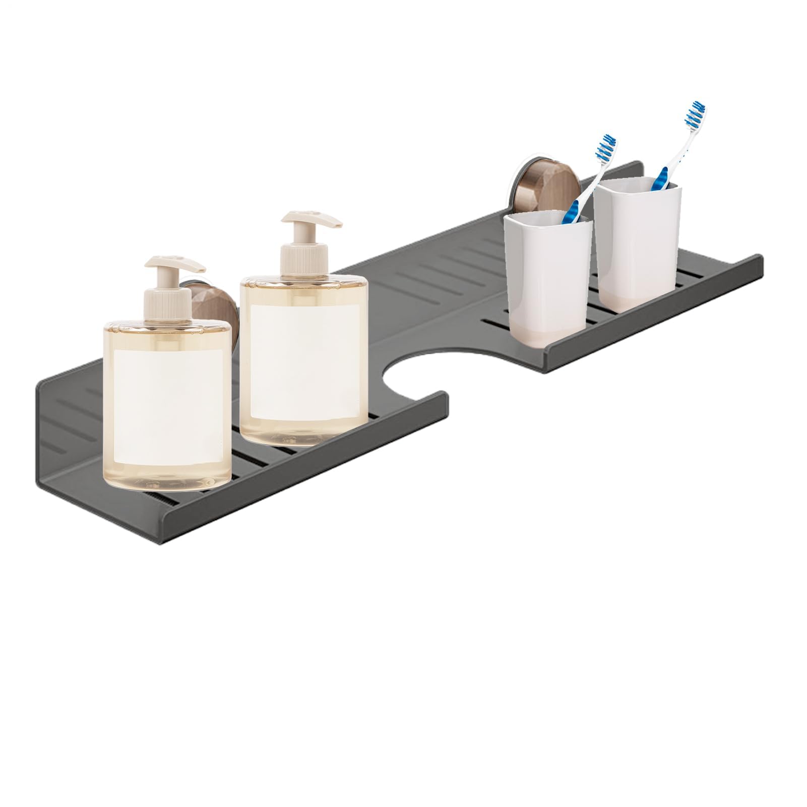 Estante de baño montado en la pared con grifo, soporte de exhibición de acero al carbono para perfume, baño, cocina, solución de almacenamiento elegante y funcional para hogares modernos