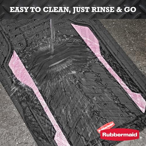 Rubbermaid Car Floor Mat, Heavy Duty All-Weather Car Mats Full Set with Dual-Tone Pink Aluminum Inserts – Universal Fit, Anti-Slip Backing, Trim-to-Fit for Most SUV, Sedan, Van - image 8