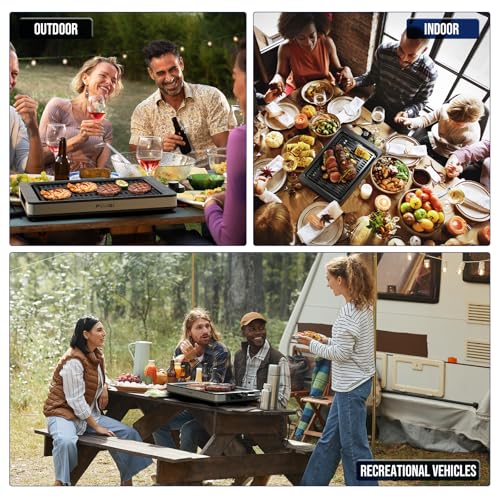 FIMEI Electric Grill 1800W, 10.04×13.98'' Grilling Surface, Non-Stick Electric Smokeless Grill, 5 Gear Temperature Adjustment, Suitable for Indoor Grilling and BBQ, Dishwasher Safe Plate & Drip Tray - Image 9