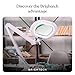 Brightech LightView Pro XL Magnifying Desk Lamp with Clamp, Adjustable Magnifying Glass with LED Light for Crafts, Reading, Close Work, Dimmable Light Magnifier with Wide Glass Lens