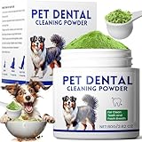 Dog Dental Powder, Dog Teeth Cleaning Powder, Targets Tartar & Reduces Plaque & Bad Breath - Teeth Cleaning Made Easy Eliminate - Meat-Flavored Formulated