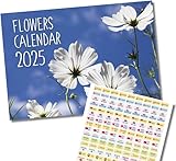 2025 A4 Flowers Calendar. One Month to View. A3 when open. Wall Calendar UK by Absolutely Yours.