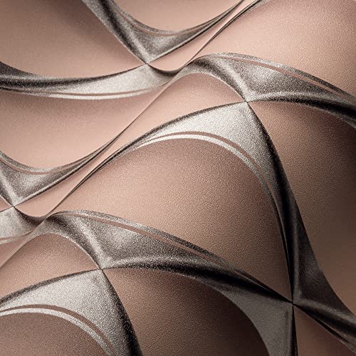 Livingwalls My Home My Spa 386914 - Carta Da Parati In Tessuto Non Tessuto, Motivo, 10,05 X 0,53 M, Colore: Rosa E Argento - 2