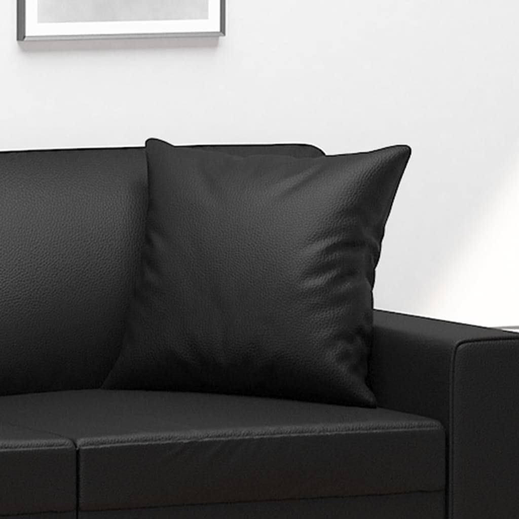 Juego de 2 cojines decorativos de piel sintética, 40 x 40 cm, para salón, sofá, dormitorio, moderno, mullido, suave