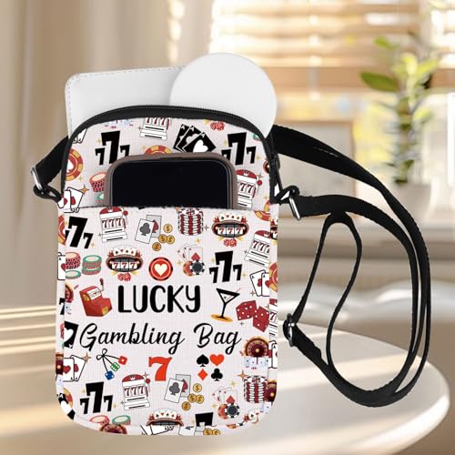 ZJXHPO Casino Lover Gift Lucky Gambling Bag Cash Cross Body Bag For Gambler Poker Player Messenger Bag Gambling Lover Gift4