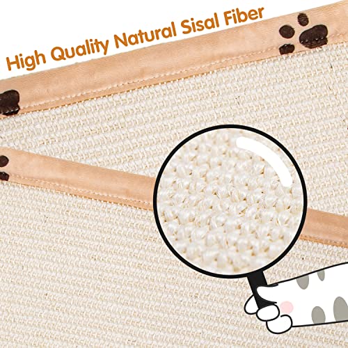 Nobleza Kratzmatte Katze, Kratzteppich Sisal für Katzen, Natürliche Katzenkratzbretter schützt Teppiche und Sofas (45x34cm, Braun) - 6
