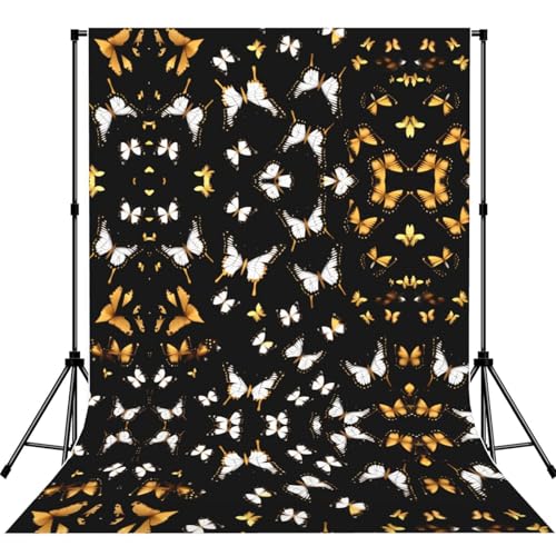 Toile de fond papillons blancs et dorés pour séance photo chic