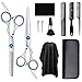 Produktbild Friseurscheren Set, 11Pcs Profi Rostfreiem Stahl Haarschneideschere Bartschere, Ausdünnschere mit Friseurumhang, Haar Bart Trimmen Formung Pflege für Männer Frauen Haustiere Familie Friseursalon