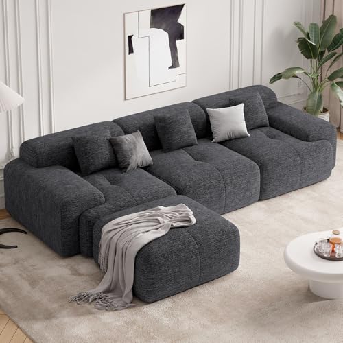122" Modern L Shaped Modular Sectional Sofa, Boneless Couches for