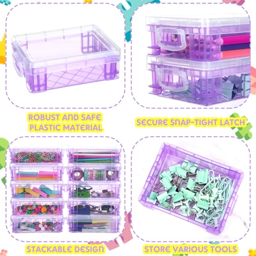 Image of Suzile 25 Pcs Plastic Crayon Boxes Bulk,Purple