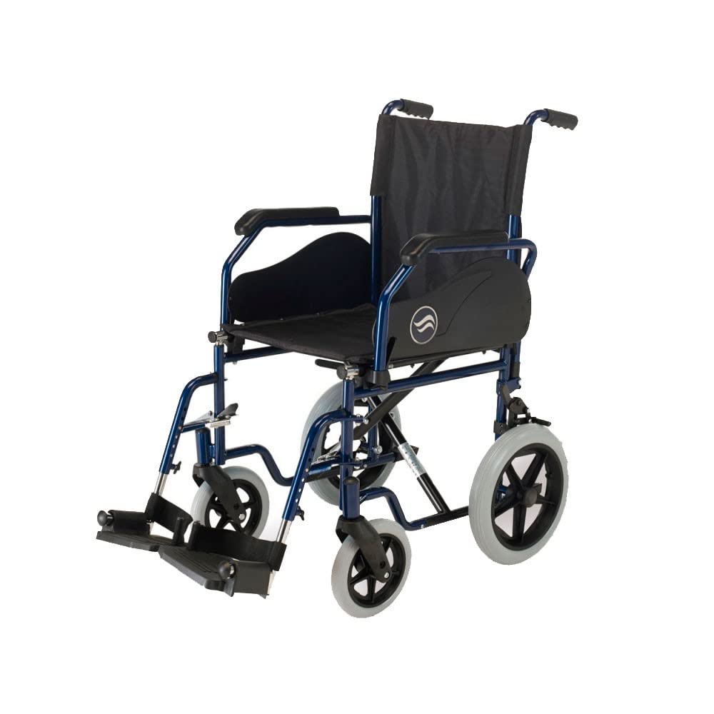 Silla ruedas manual en acero plegable con rueda trasera 12" Breezy 90 ancho asiento 42 cm