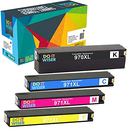 Do it Wiser Compatible Ink Cartridge Replacement for HP 970XL 971XL 970 971 for HP Officejet Pro Pro X576dw X476dw X451dn X476dn X551dw X451dw Printer Tray (Black Cyan Magenta Yellow, 4-Pack)