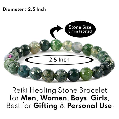 Image of Reiki Crystal Products Certified Natural Crystal Stone 8 mm Diamond Cut /Faceted Beads Bracelet for Men & Women | Reiki Charged Gemstone Bracelet | Multiple Crystal Variants Available