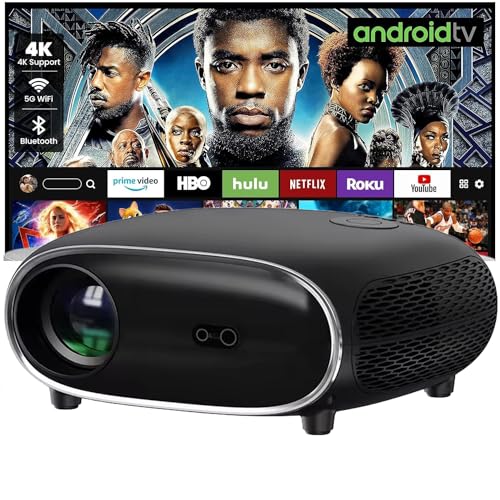 Image of TOPTRO ?13500 Lumens, Auto Focus & HDMI Arc? Smartpix Projector 4K Ultra HD Support, 1080P Native Full HD, Auto Keystone 5G WiFi BT YouTube Prime Netflix Hotstar 300 inch Screen Portable Projector, Black