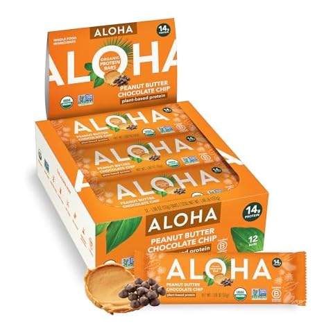 ALOHA Organic Plant Based Protein Bars | Peanut Butter Chocolate Chip Cover
