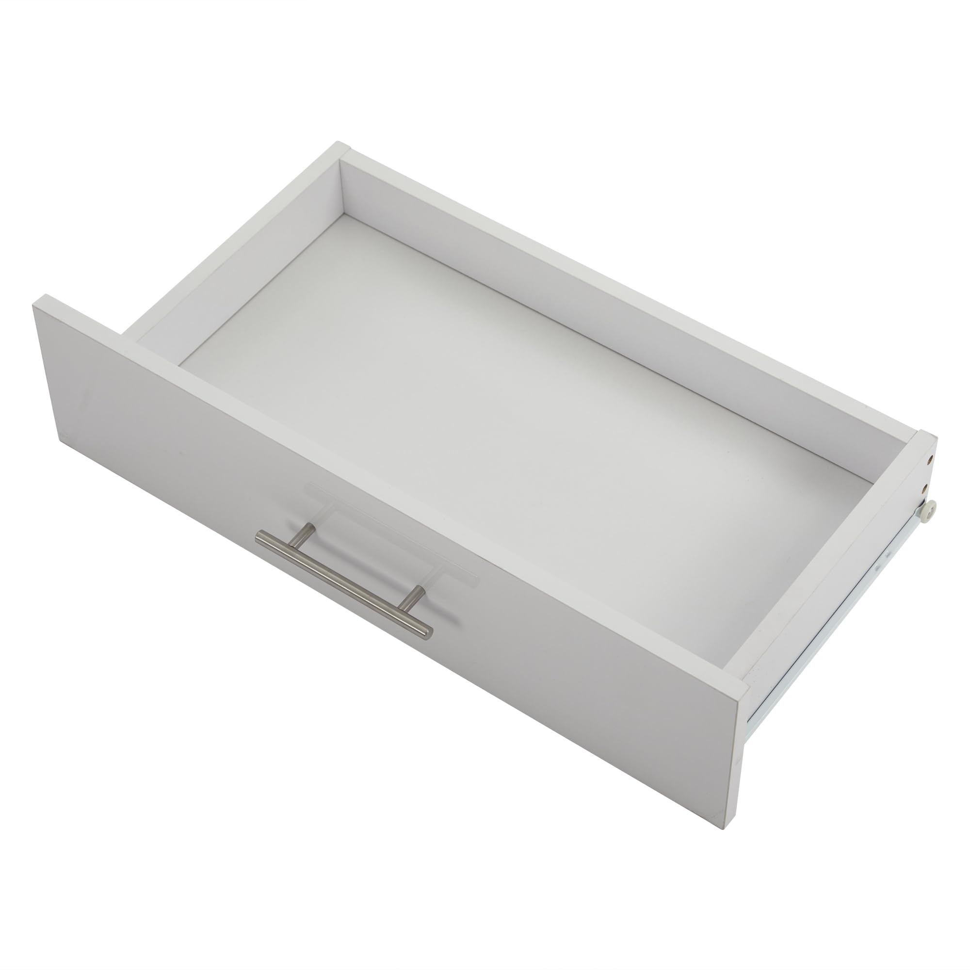 Kebnor Vitrina de cristal brillante, vitrina vertical con 3 cajones, 60 x 35 x 180 cm (blanco)