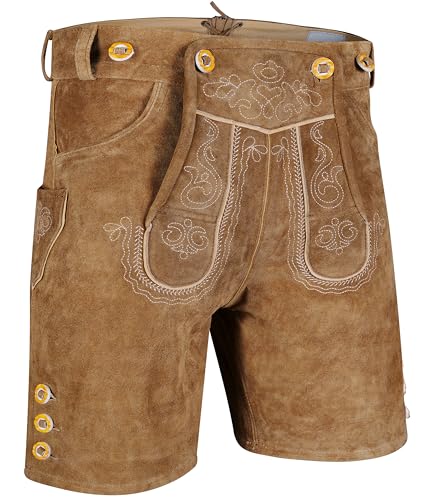 TR Martha Premium Lederhose für Herren (54, Hellbraun)