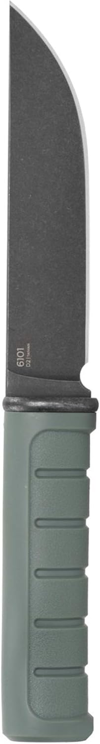 KA-BAR Dust II Fixed Blade Knife 5.25" Clip Point D2 Black PVD Blade Glass Filled Nylon Handle Green