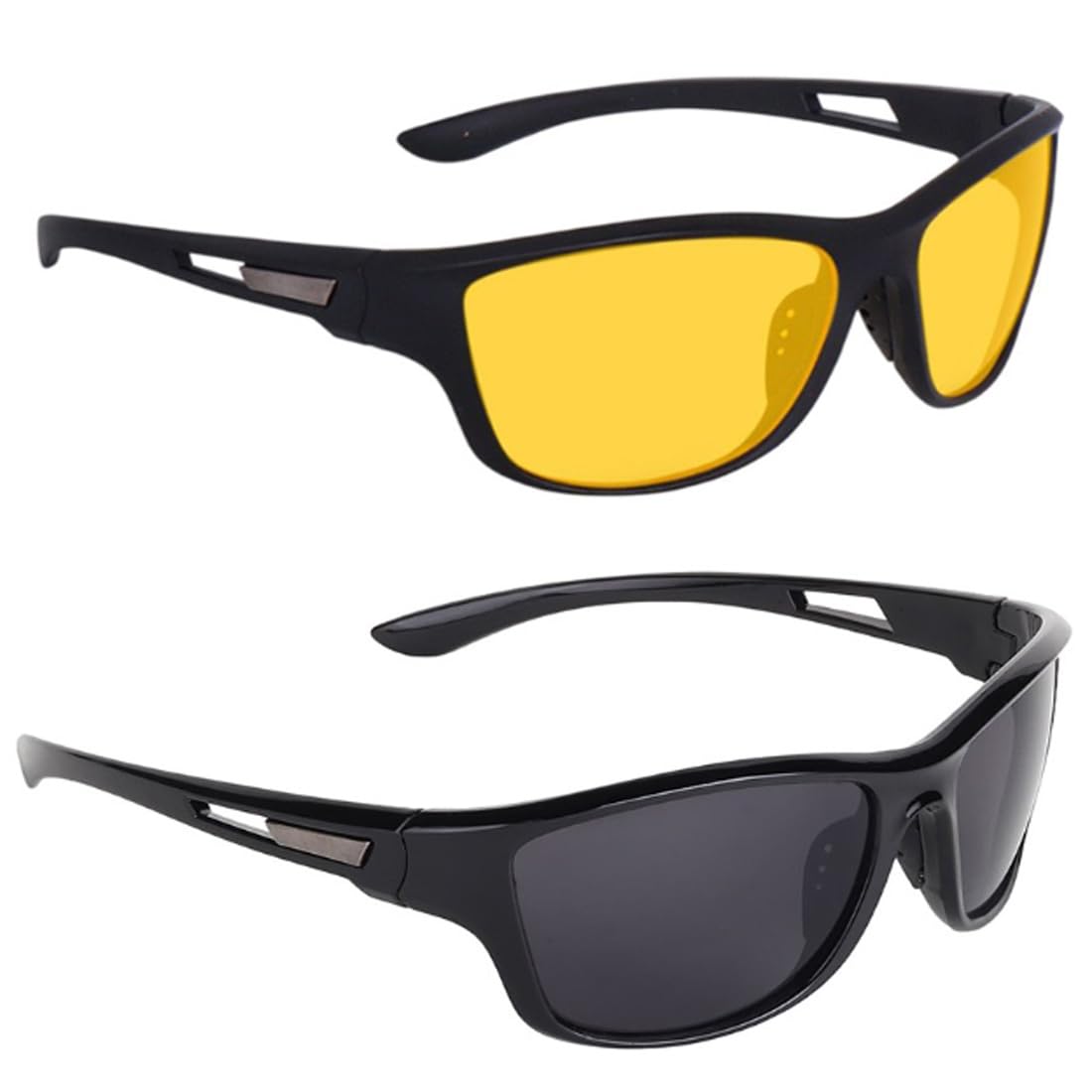 Night and Day Driving HD Vision Sport Sunglass for Men & Women | Full-Rim Cover Eyewear for Driving, Cycling, Sports | Lightweight Flexible Optical Frame for All-Day Comfort -ND-65-image-41
