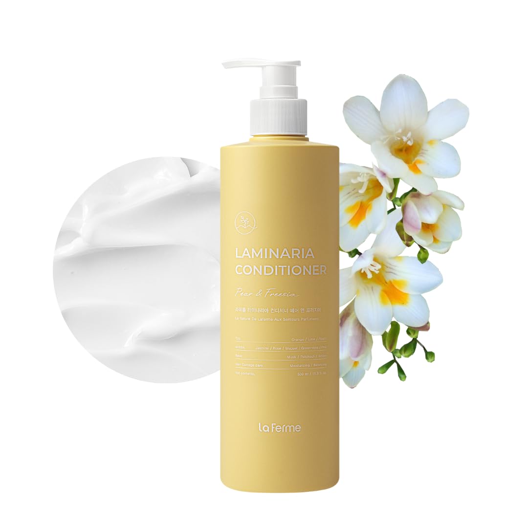 laferme Laminaria Conditioner with Organic Ingredient, Damaged Hair Care Korean Conditioner, Hydrating & Smoothing, Anti-Frizz, Sulfate & Paraben Free, for Women & Men, 16.9 Fl Oz, Pear & Freesia