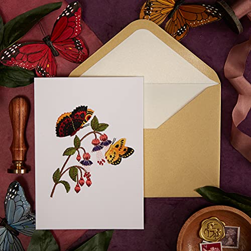 Niquea.d Personalized Blank Card, Embroidered Butterflies (Nbl-0015) #TOP6