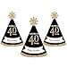 Big Dot of Happiness Adult 40th Birthday - Gold - Mini Cone Birthday Party Hats - Small Little Party Hats - Set of 8