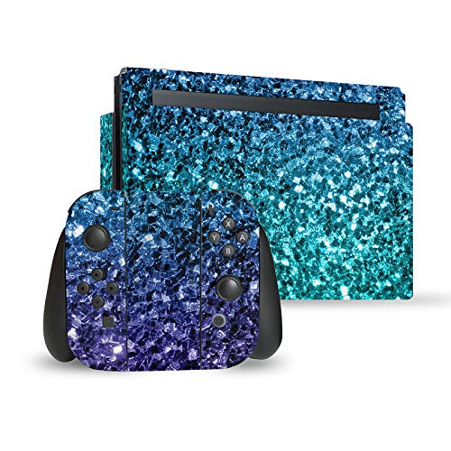 Skin Nintendo Switch Autocollant Vinyle Manette Joy-Con Dock Bleu Aqua