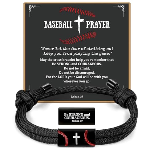 PEALICIOUS Baseball Bracelets for Boys Baseball Gifts Mens Cross Bracelet Back to School Gifts for Teens Beisbol Players Rakhi to Match Baseball Jersey