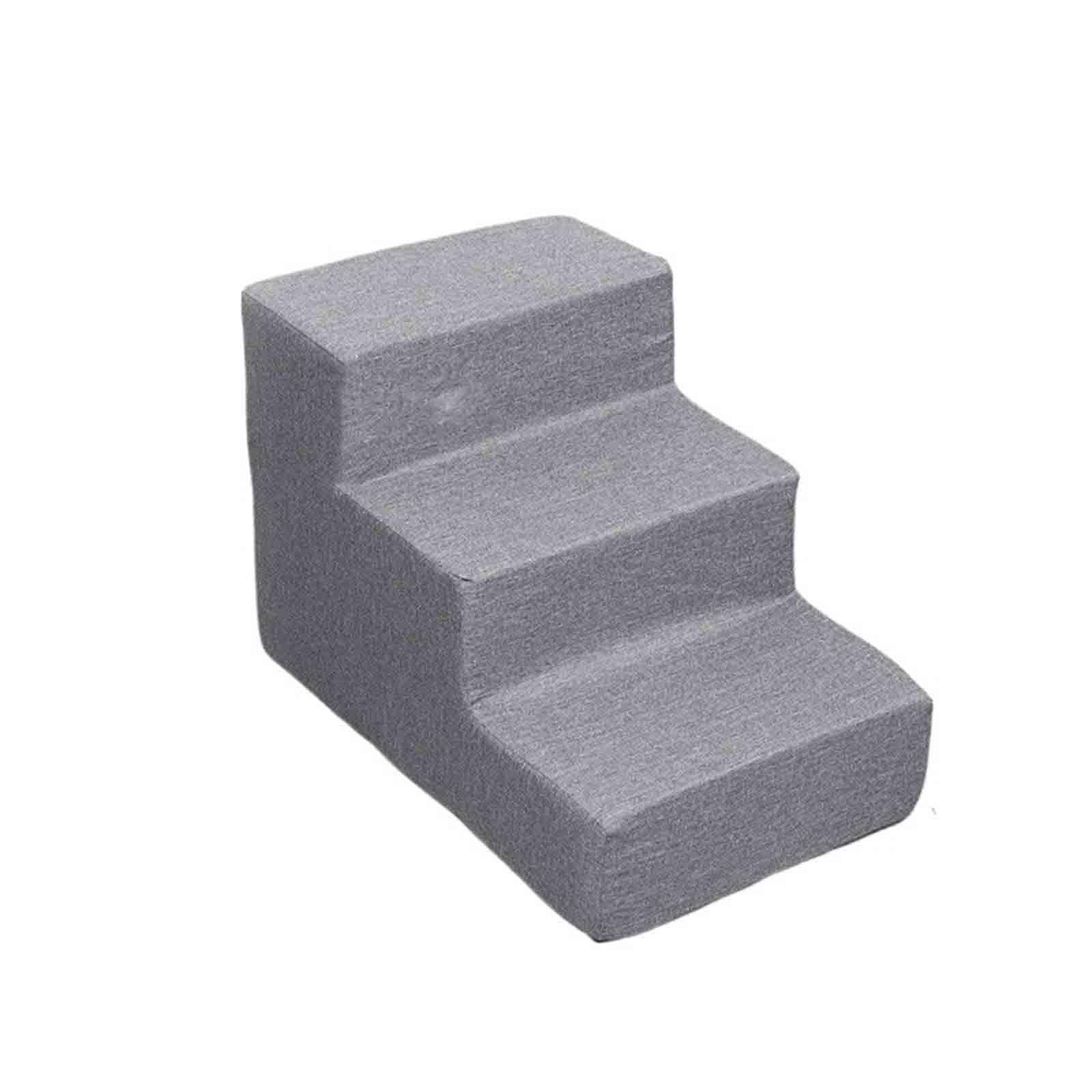 WYBZDA Dog Steps 2/3/4 Steps Dog Stairs for Small Medium Pets 35d Sponge Weight Capacity Dog Ramp Non-Slip for Sofas Beds Windowsills(60 * 38 * 40cm,Grey)