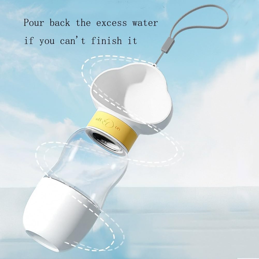 2pcs Dog Outgoing Water Cup with Food Container, Portable Pet Dog Water Dispenser, Walking Dog Water Bottle, Pet Drinking Water Feed Supplies for Walking,Hiking,Travel (White-Purple)