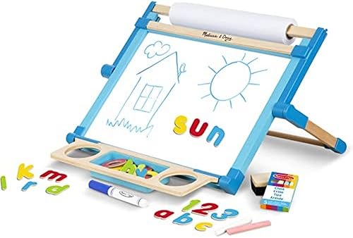 Melissa & Doug Caballete de mesa de madera de doble cara, artes, manualidades, juego de simulación, 3+, multicolor, 17.5in de alto x 20.8in de ancho