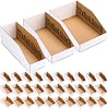 Paquete de 50 cajas de almacenamiento de cartón a granel, 3 tamaños, mediano, blanco, organizador de cartón con tapa abierta para repisas, despensa, garaje 2
