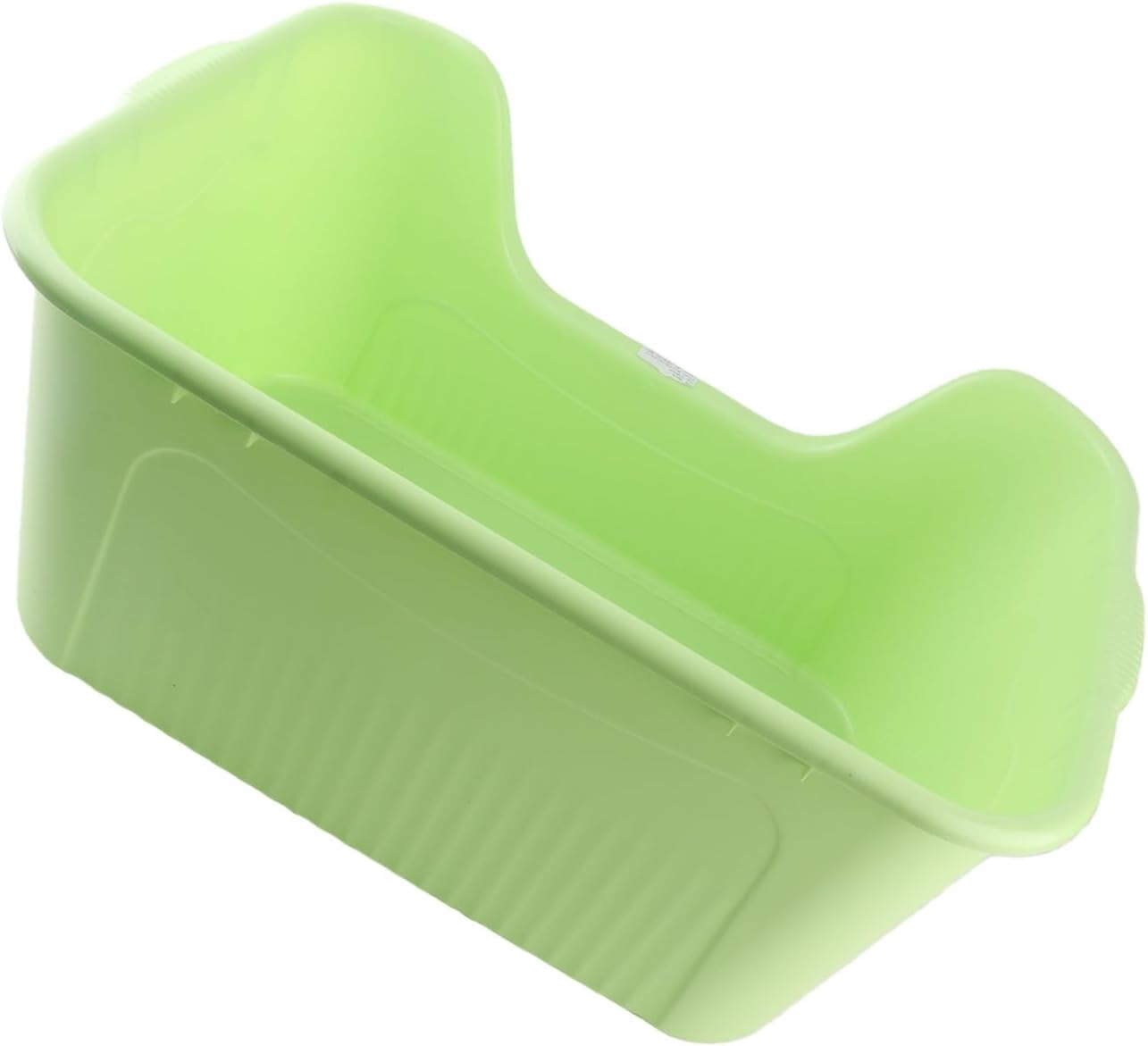 Large Cat Litter Box, Open Kitty Litter Pan Groove Design Sturdy Easy to Clean High Sides for Home (Green)