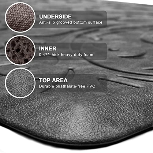 KMAT Kitchen Mat Cushioned Anti-Fatigue Floor Mat Waterproof Non-Slip Standing Ergonomic Comfort for Home,Office,Sink,Laundry,Desk 17.3