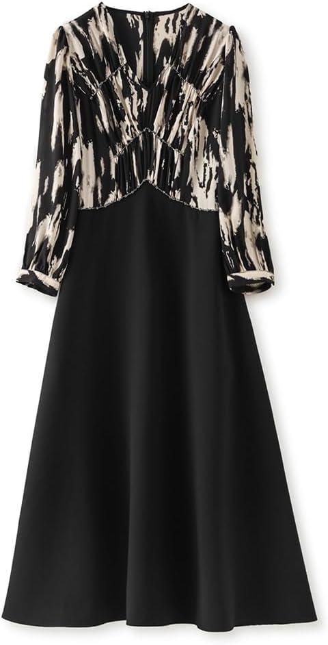 JSEIAJB Heavy Industry Nail Diamond Printed V-Neck Slimming Waist Cinching Dress Versatile for Children's Wear