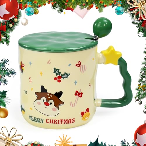 ADERTOS Taza de Café de Navidad 380ml Tazas de Cerámica de Navidad Taza de Leche con Tapa y Cuchara Taza Ceramica Taza de Té Taza Navideña Christmas Mug para Regalar para Cumpleaños Fiesta Navideña ADERTOS Taza de Café de Navidad 380ml Tazas de Cerámica de Navidad Taza de Leche con Tapa y Cuchara Taza Ceramica Taza de Té Taza Navideña Christmas Mug para Regalar para Cumpleaños Fiesta Navideña
