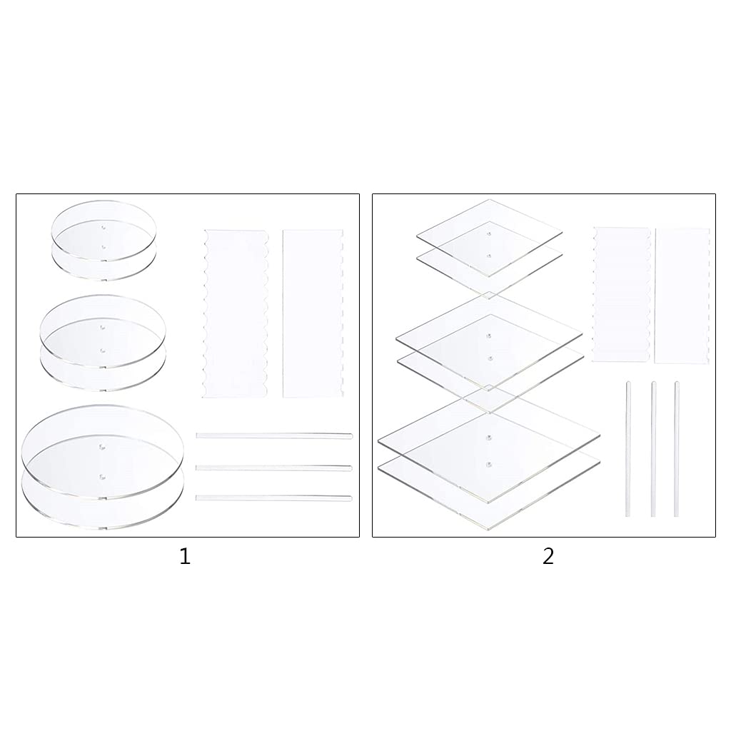 Juego de 11 discos acrílicos para tartas, base de peine, raspador, varilla de pasador, mantequilla, crema, herramientas de decoración de pasteles