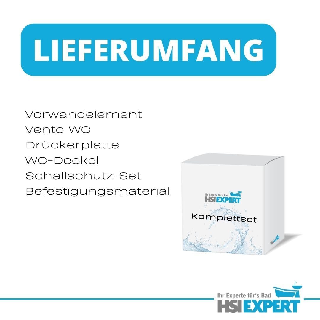Vorwandelement Spülkasten HGMBAD WC spülrandlos Drückerplatte WC-Sitz Komplettset
