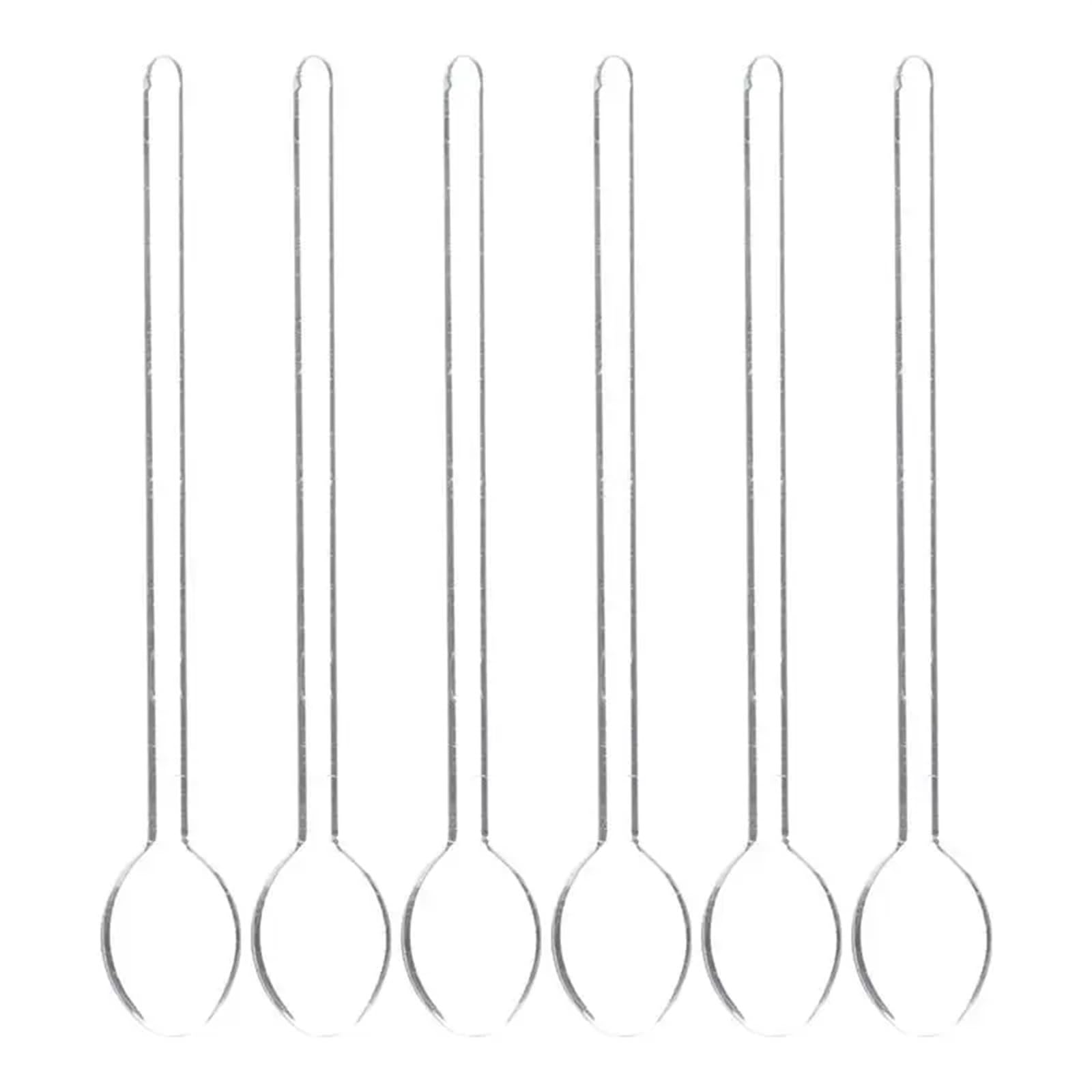 Cucharilla De Vidrio 6 uds cucharas de vidrio resistentes al calor cucharas mezcladoras de café cucharas agitadoras de café agitador de té cucharas de helado Cucharadita