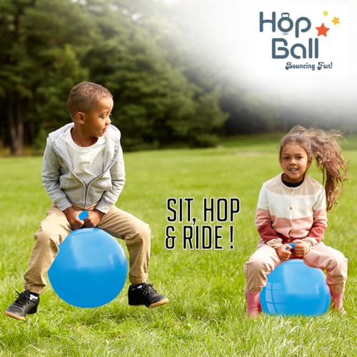 Image of Amazon Brand - Jam & Honey Jumping, Bouncing, Hop Ball | Indoor & Outdoor Activity Toy | Size- 45 cm | Best Gift for Kids 3+ Years | Blue