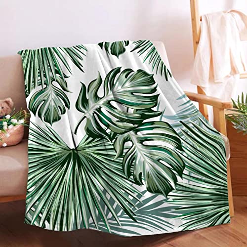 Softerhug Blanket Monstera Deliciosa Palms Tropical Plants Soft Cozy Throw Lightweight Microplush...